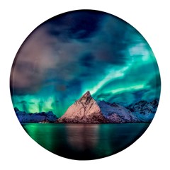 Amazing Aurora Borealis Colors Round Glass Fridge Magnet (4 Pack) by Grandong