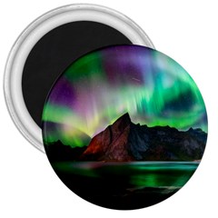 Aurora Borealis Nature Sky Light 3  Magnets by Grandong