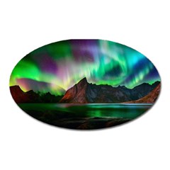 Aurora Borealis Nature Sky Light Oval Magnet by Grandong