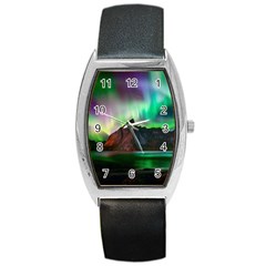 Aurora Borealis Nature Sky Light Barrel Style Metal Watch by Grandong