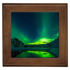Iceland Aurora Borealis Framed Tile by Grandong