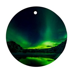 Iceland Aurora Borealis Round Ornament (two Sides) by Grandong