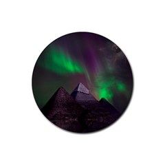 Aurora Northern Lights Phenomenon Atmosphere Sky Rubber Round Coaster (4 Pack) by Grandong