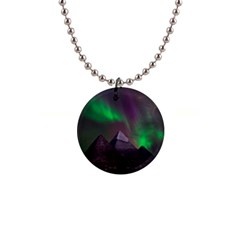 Aurora Northern Lights Phenomenon Atmosphere Sky 1  Button Necklace by Grandong