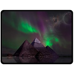 Aurora Northern Lights Phenomenon Atmosphere Sky Two Sides Fleece Blanket (large) by Grandong