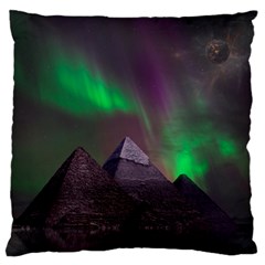 Aurora Northern Lights Phenomenon Atmosphere Sky Large Premium Plush Fleece Cushion Case (one Side) by Grandong