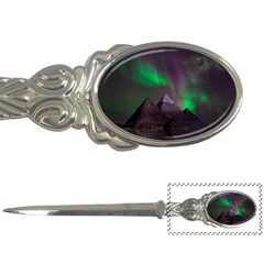 Aurora Stars Sky Mountains Snow Aurora Borealis Letter Opener