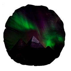 Aurora Northern Lights Celestial Magical Astronomy Large 18  Premium Round Cushions by Grandong