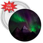 Fantasy Pyramid Mystic Space Aurora 3  Buttons (100 pack)  Front