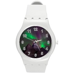 Fantasy Pyramid Mystic Space Aurora Round Plastic Sport Watch (m) by Grandong