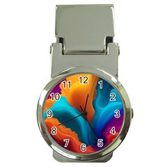 Colorful Fluid Art Abstract Modern Money Clip Watches