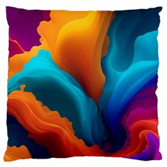 Colorful Fluid Art Abstract Modern Large Cushion Case (one Side)