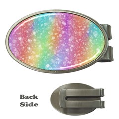 Rainbow Colors Spectrum Background Money Clips (oval) 