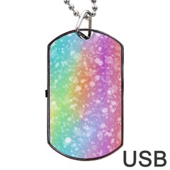 Rainbow Colors Spectrum Background Dog Tag Usb Flash (two Sides) by Ravend