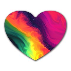 Rainbow Colorful Abstract Galaxy Heart Mousepad