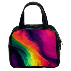 Rainbow Colorful Abstract Galaxy Classic Handbag (two Sides) by Ravend