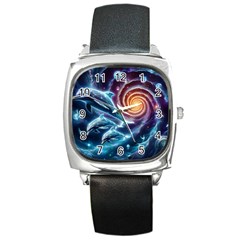 Dolphins Fantasy Square Metal Watch by Ravend