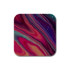 Stars Shimmering Galaxy Ocean Rubber Square Coaster (4 Pack) by Ravend