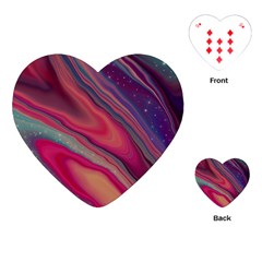 Stars Shimmering Galaxy Ocean Playing Cards Single Design (heart)