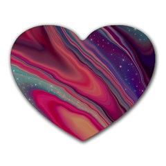 Stars Shimmering Galaxy Ocean Heart Mousepad