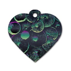Psychedelic Mushrooms Background Dog Tag Heart (two Sides) by Ravend