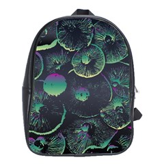 Psychedelic Mushrooms Background School Bag (large)