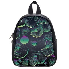 Psychedelic Mushrooms Background School Bag (small)