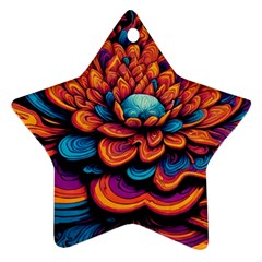 Flowers Painting Star Ornament (two Sides)