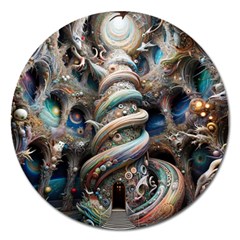 Fantasy Psychedelic Building Spiral Magnet 5  (round)