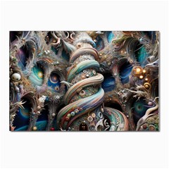 Fantasy Psychedelic Building Spiral Postcards 5  X 7  (pkg Of 10)