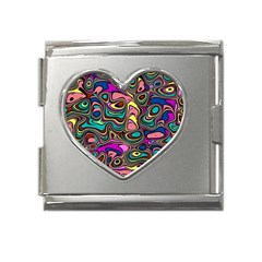 Bending Rotate Distort Waves Mega Link Heart Italian Charm (18mm) by Ravend