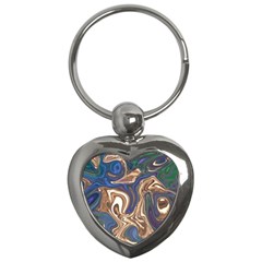 Pattern Psychedelic Hippie Abstract Key Chain (heart)