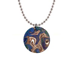 Pattern Psychedelic Hippie Abstract 1  Button Necklace