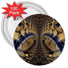 Fractal Spiral Infinite Psychedelic 3  Buttons (100 Pack) 