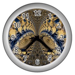 Fractal Spiral Infinite Psychedelic Wall Clock (silver)