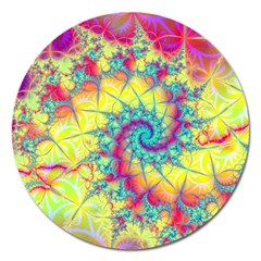 Fractal Spiral Abstract Background Magnet 5  (round)