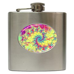 Fractal Spiral Abstract Background Hip Flask (6 Oz)