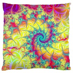 Fractal Spiral Abstract Background Large Cushion Case (one Side) by Ravend