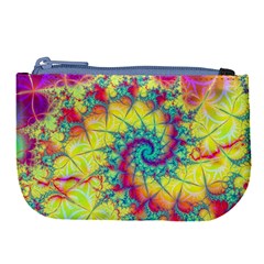 Fractal Spiral Abstract Background Large Coin Purse by Ravend