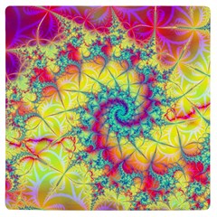 Fractal Spiral Abstract Background Uv Print Square Tile Coaster  by Ravend