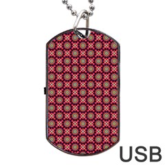 Kaleidoscope Seamless Pattern Dog Tag Usb Flash (one Side) by Ravend