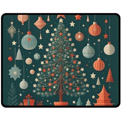 Tree Christmas Two Sides Fleece Blanket (Medium)