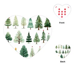 Christmas Trees Playing Cards Single Design (Heart)