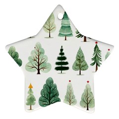 Christmas Trees Star Ornament (Two Sides)