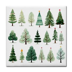 Christmas Trees Face Towel by Vaneshop