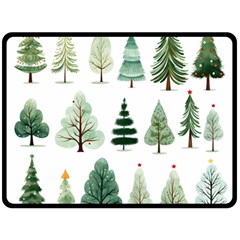 Christmas Trees Two Sides Fleece Blanket (Large)