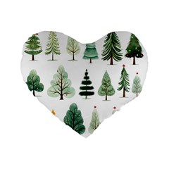 Christmas Trees Standard 16  Premium Flano Heart Shape Cushions