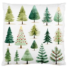 Christmas Xmas Trees Large Premium Plush Fleece Cushion Case (two Sides) by Vaneshop