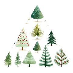 Christmas Xmas Trees Wooden Puzzle Triangle by Vaneshop