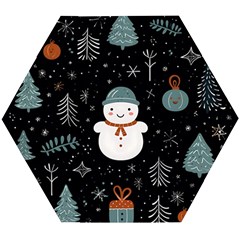 Snowman Christmas Wooden Puzzle Hexagon by Vaneshop